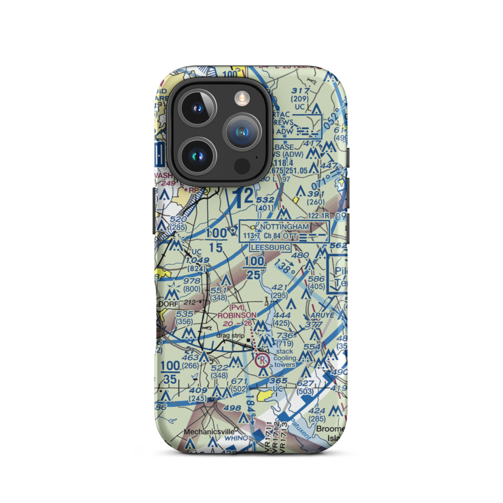 Garner Field (02MD) VFR Sectional  Tough iPhone Case iPhone 16 Pro model shown