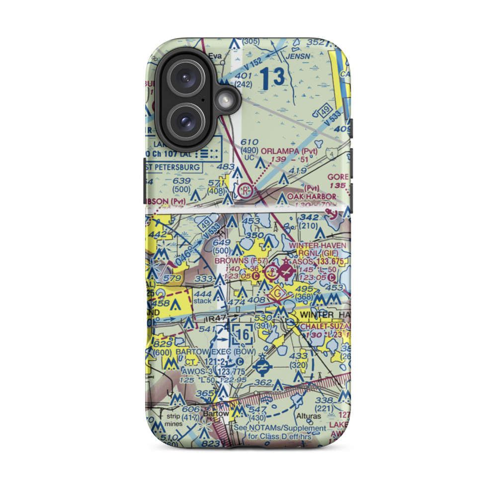 Garner Landing Seaplane Base (1FL0) VFR Sectional  Tough iPhone Case iPhone 16 Plus model shown