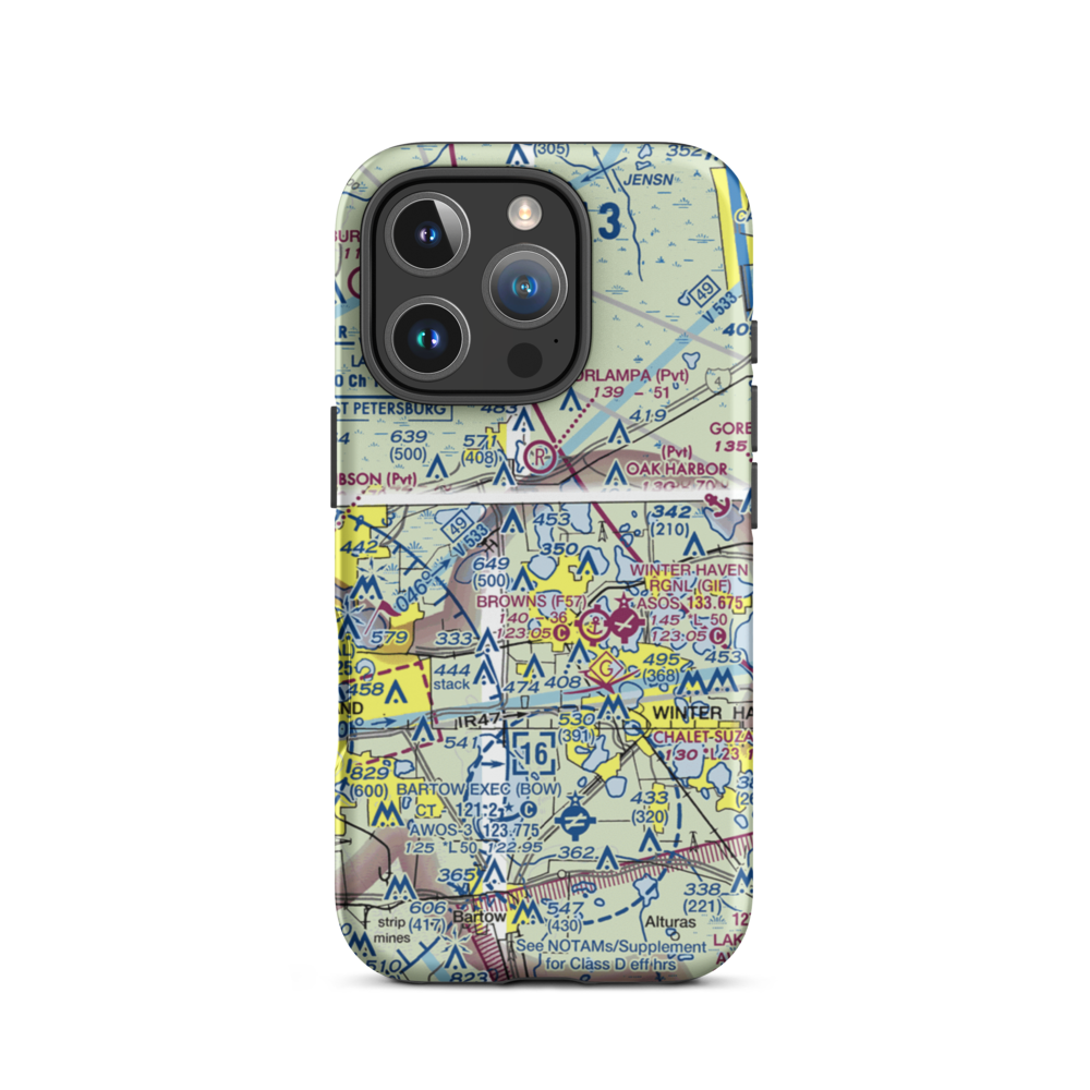 Garner Landing Seaplane Base (1FL0) VFR Sectional  Tough iPhone Case iPhone 16 Pro model shown
