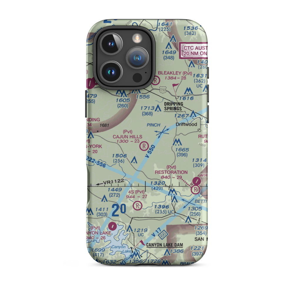 Garnett Ranch Airport (4XS9) VFR Sectional  Tough iPhone Case iPhone 16 Pro Max model shown