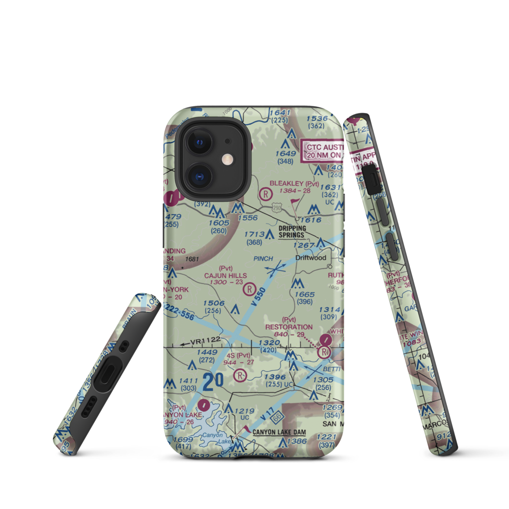 Garnett Ranch Airport (4XS9) VFR Sectional  Tough iPhone Case iPhone 12 mini model shown