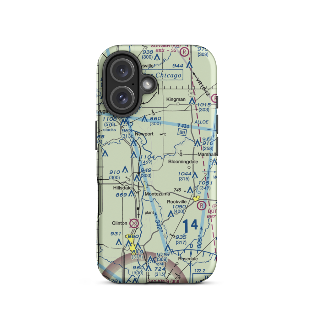 Garrard Airport (9IN6) VFR Sectional  Tough iPhone Case iPhone 16 model shown