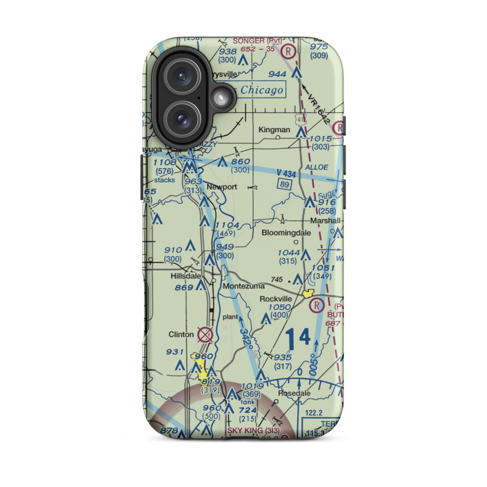 Garrard Airport (9IN6) VFR Sectional  Tough iPhone Case iPhone 16 Plus model shown