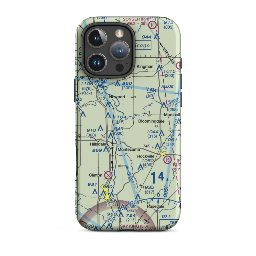 Garrard Airport (9IN6) VFR Sectional  Tough iPhone Case iPhone 16 Pro Max model shown