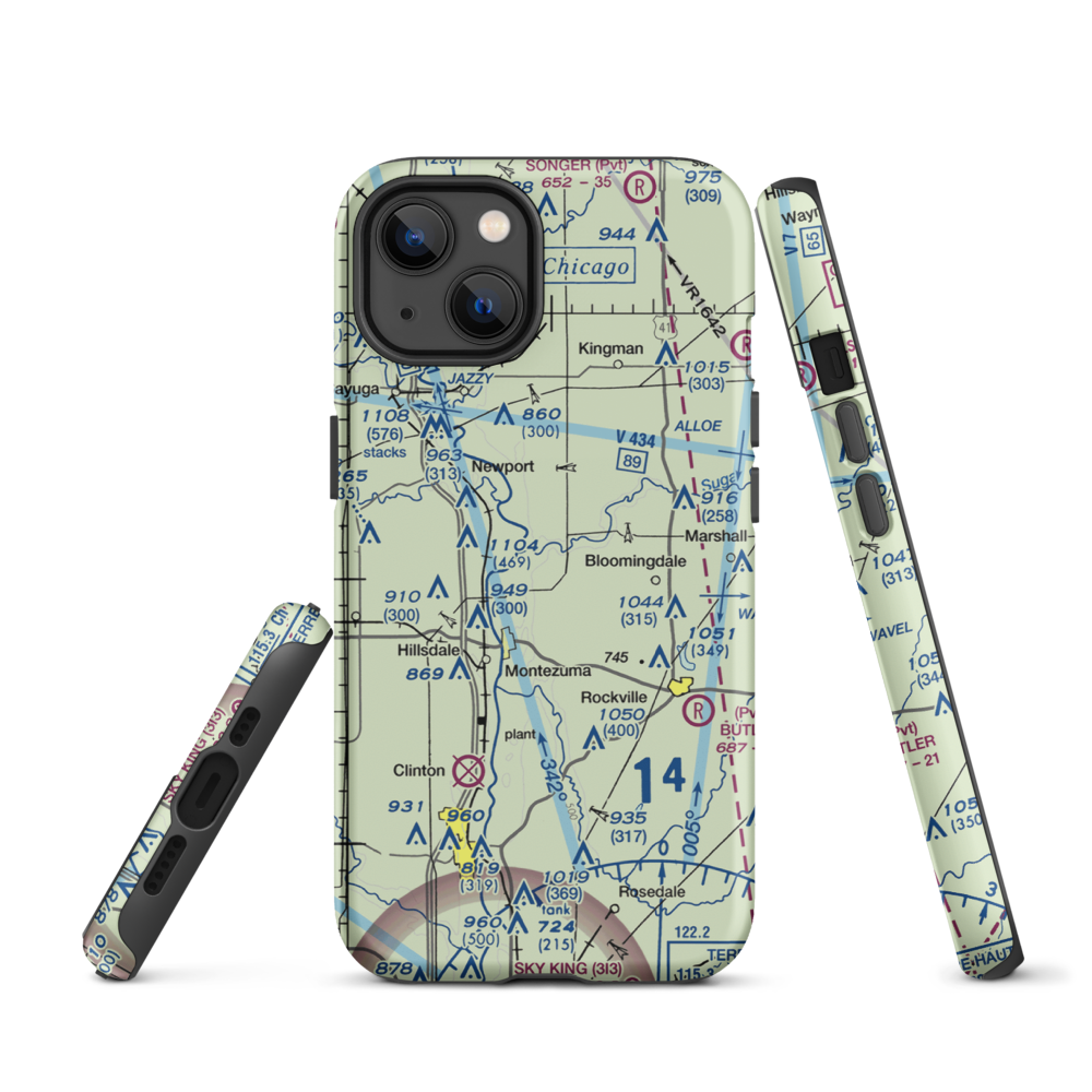 Garrard Airport (9IN6) VFR Sectional  Tough iPhone Case iPhone 13 model shown