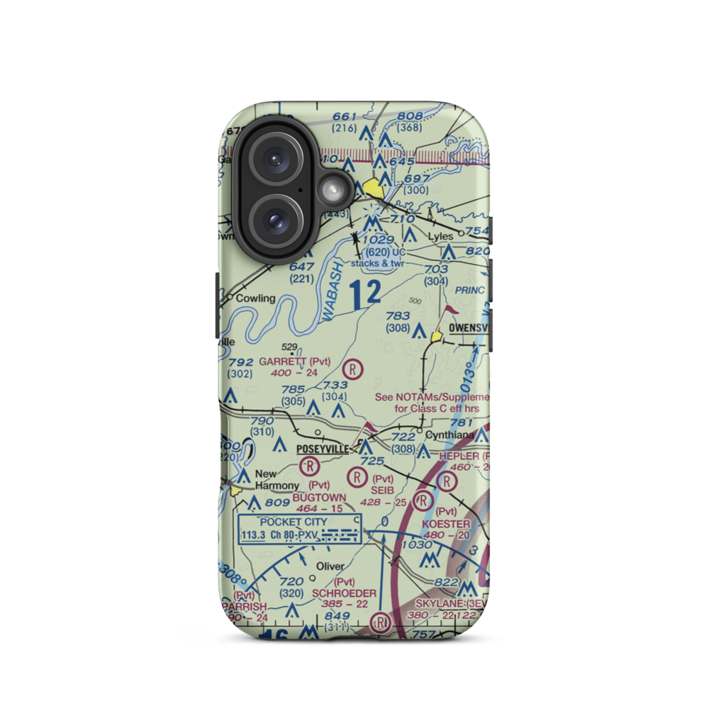 Garrett Field (7IN3) VFR Sectional  Tough iPhone Case iPhone 16 model shown
