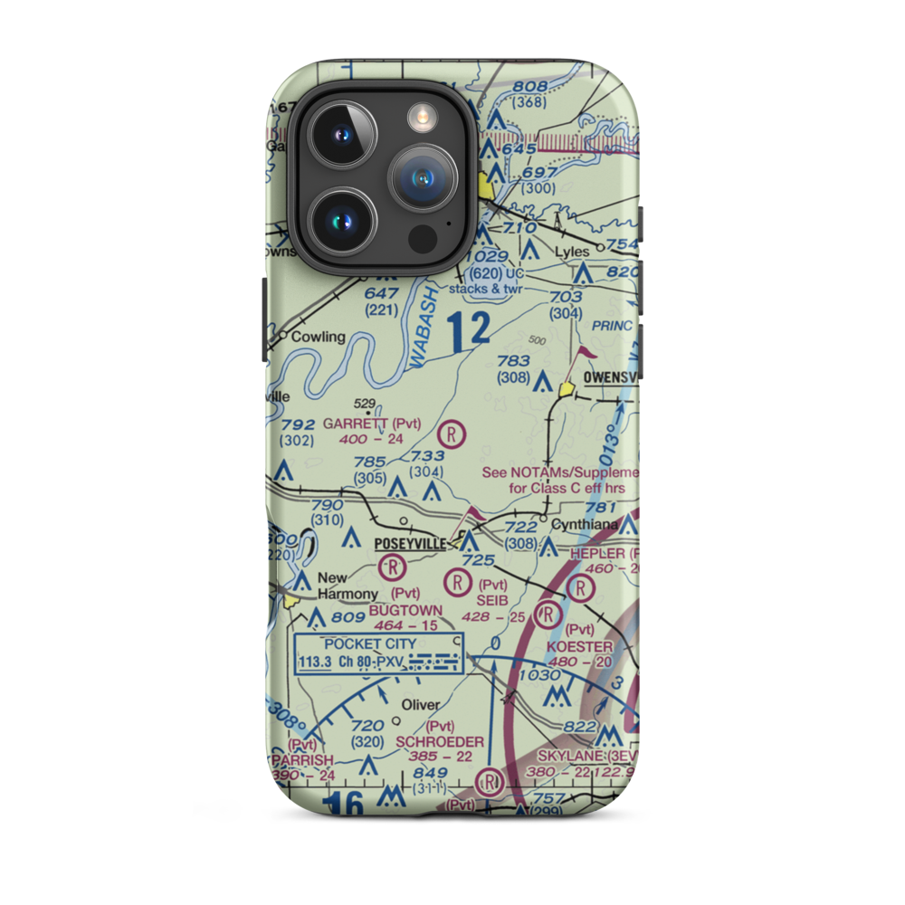 Garrett Field (7IN3) VFR Sectional  Tough iPhone Case iPhone 16 Pro Max model shown