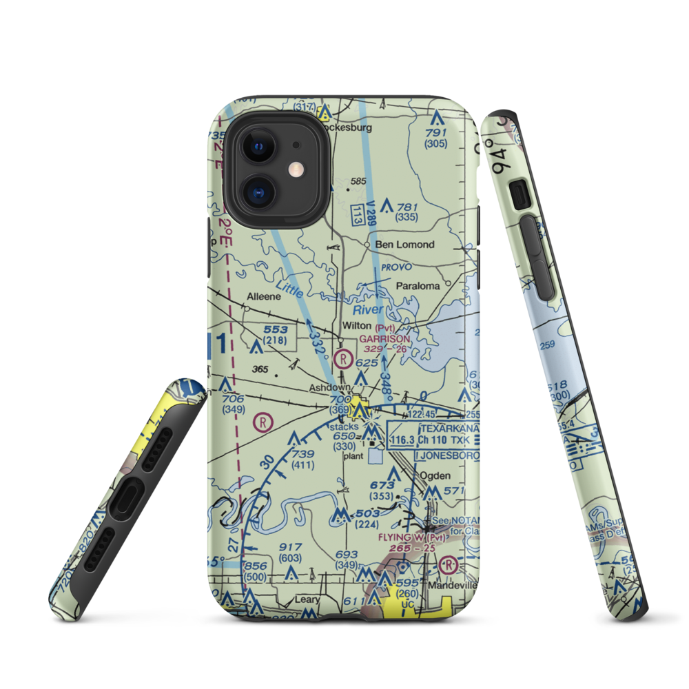 Garrison Airport (08AR) VFR Sectional  Tough iPhone Case iPhone 11 model shown