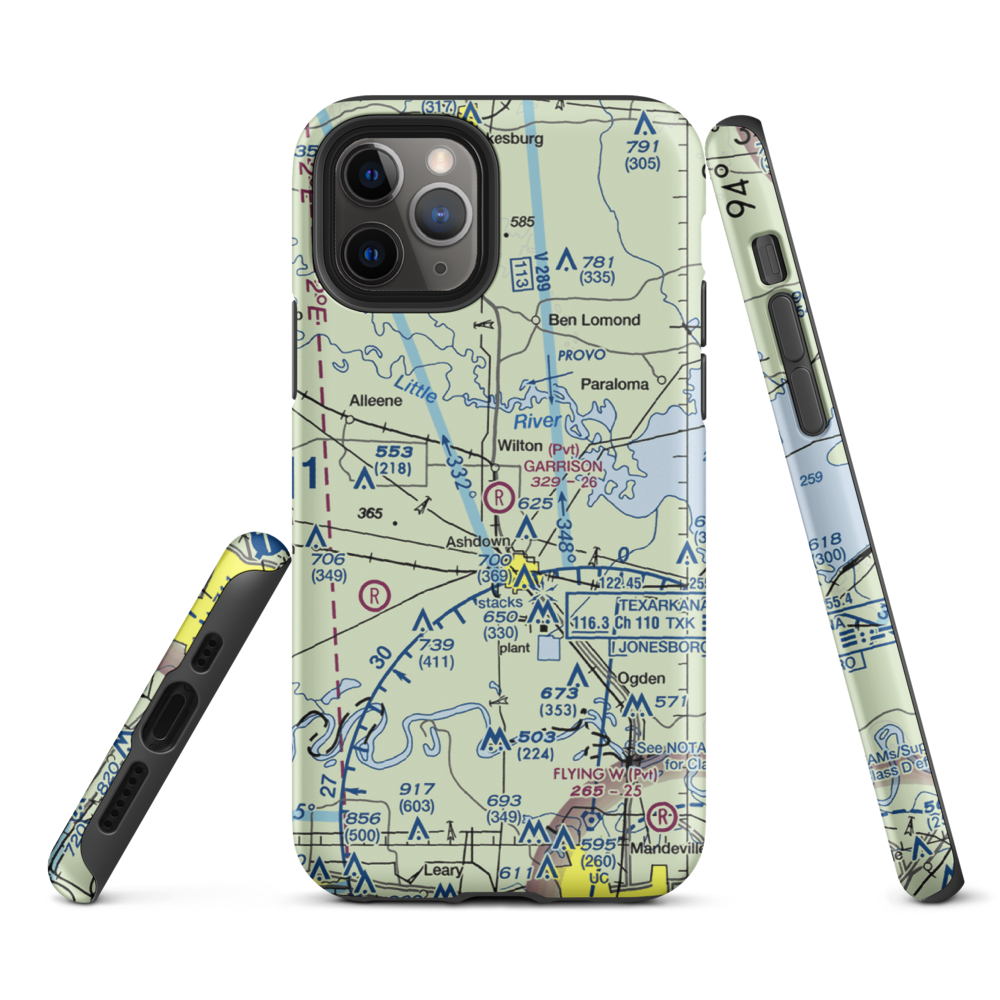 Garrison Airport (08AR) VFR Sectional  Tough iPhone Case iPhone 11 Pro model shown
