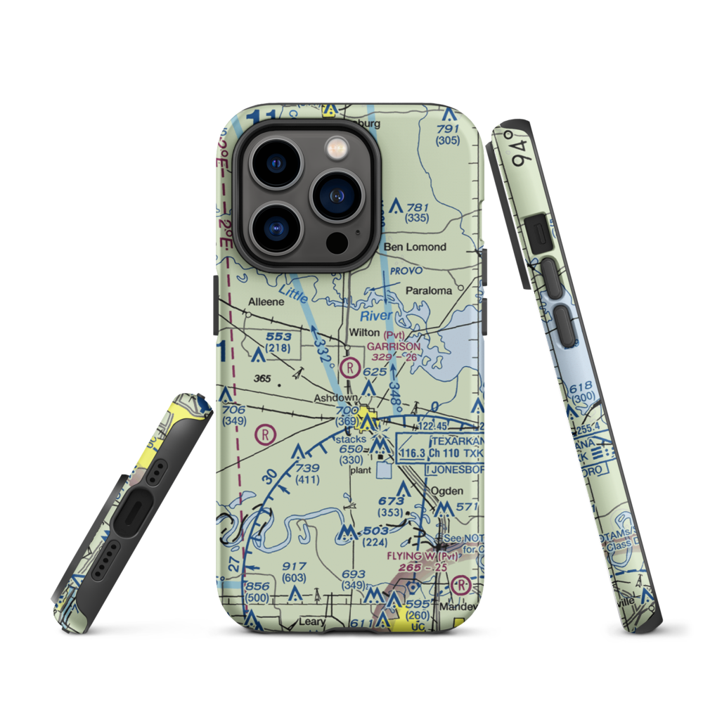 Garrison Airport (08AR) VFR Sectional  Tough iPhone Case iPhone 14 Pro model shown