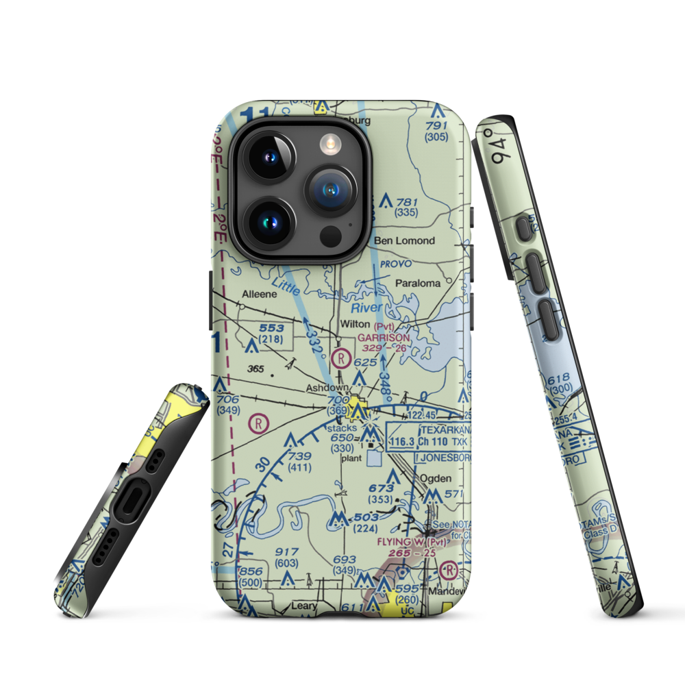 Garrison Airport (08AR) VFR Sectional  Tough iPhone Case iPhone 15 Pro model shown