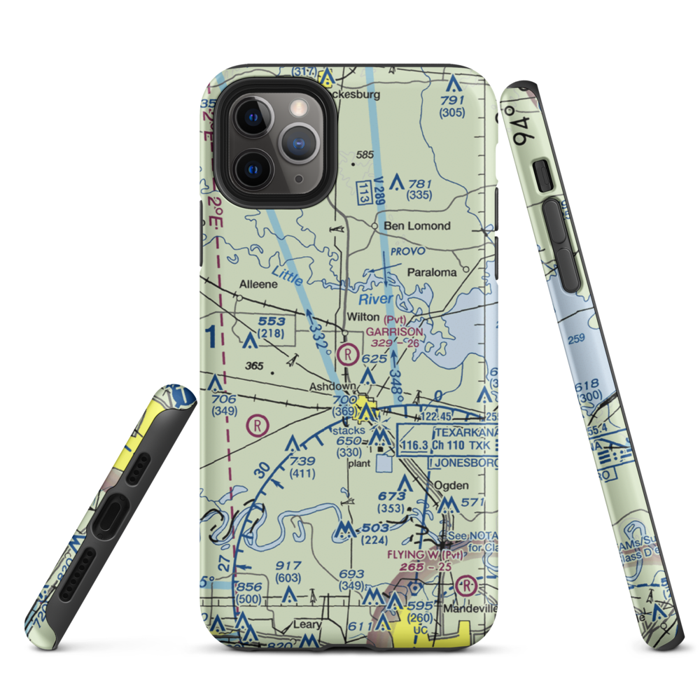 Garrison Airport (08AR) VFR Sectional  Tough iPhone Case iPhone 11 Pro Max model shown