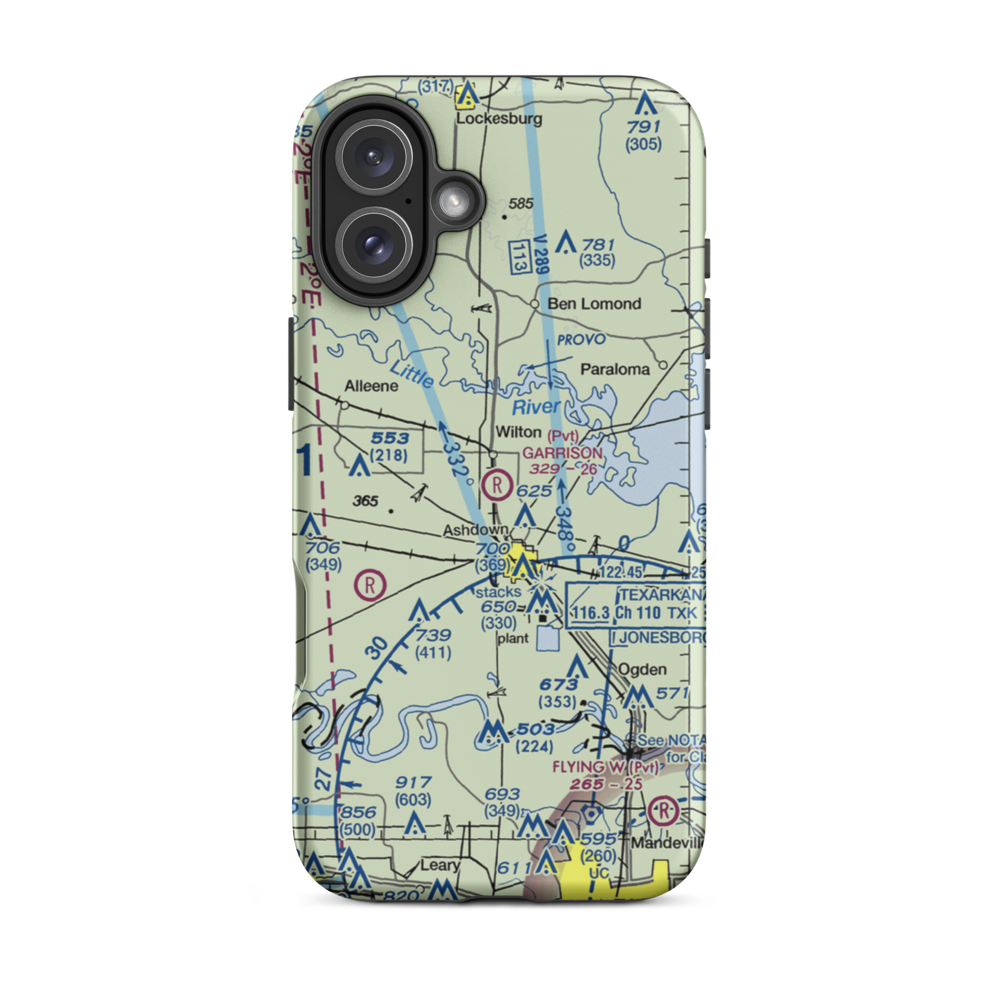 Garrison Airport (08AR) VFR Sectional  Tough iPhone Case iPhone 16 Plus model shown