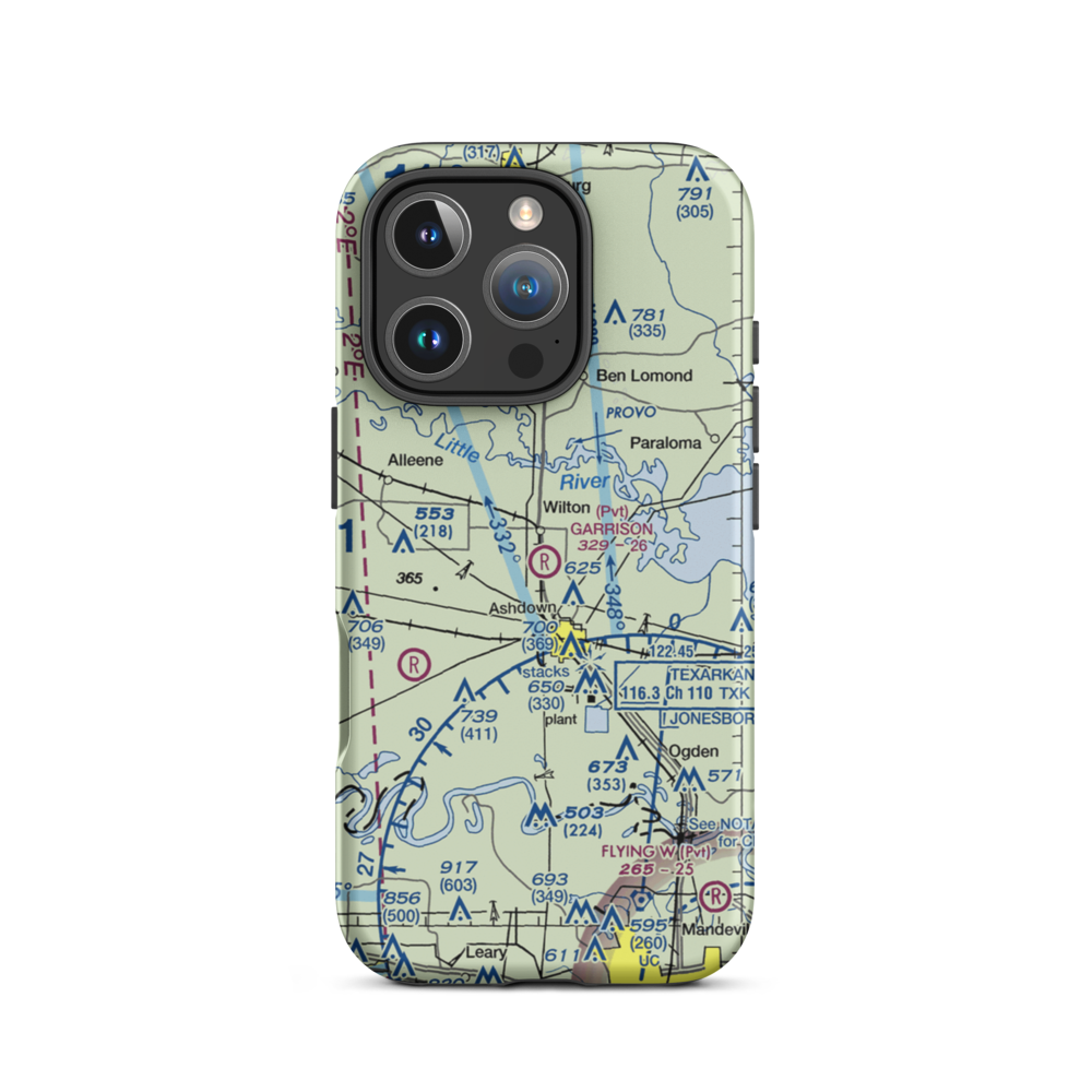 Garrison Airport (08AR) VFR Sectional  Tough iPhone Case iPhone 16 Pro model shown