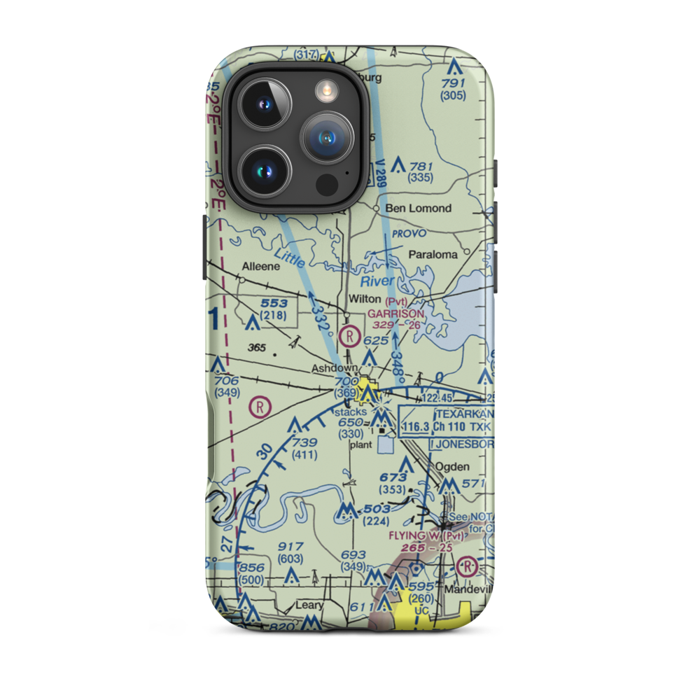 Garrison Airport (08AR) VFR Sectional  Tough iPhone Case iPhone 16 Pro Max model shown