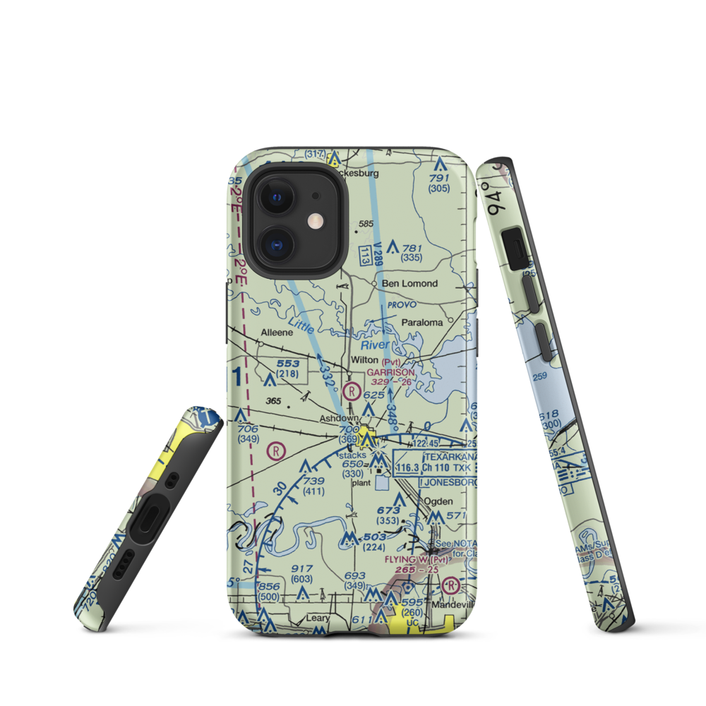 Garrison Airport (08AR) VFR Sectional  Tough iPhone Case iPhone 12 mini model shown