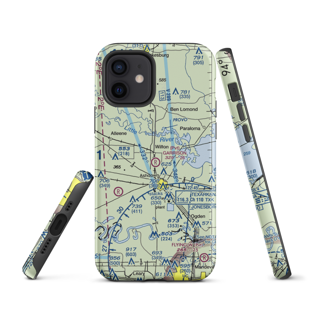 Garrison Airport (08AR) VFR Sectional  Tough iPhone Case iPhone 12 model shown