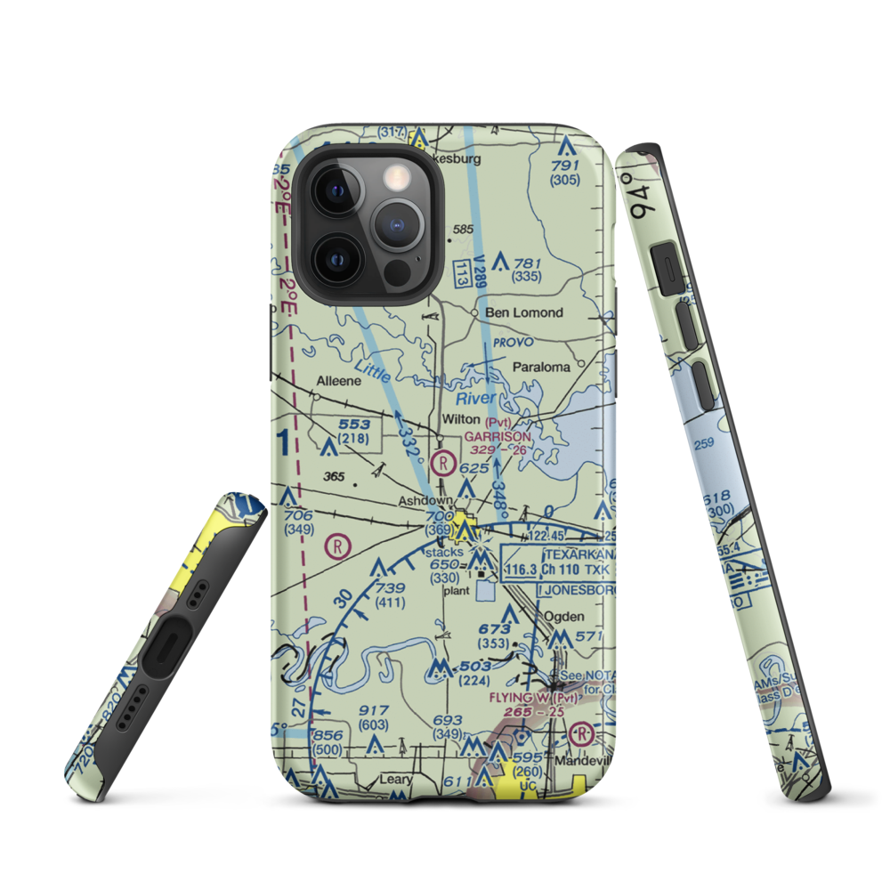 Garrison Airport (08AR) VFR Sectional  Tough iPhone Case iPhone 12 Pro model shown