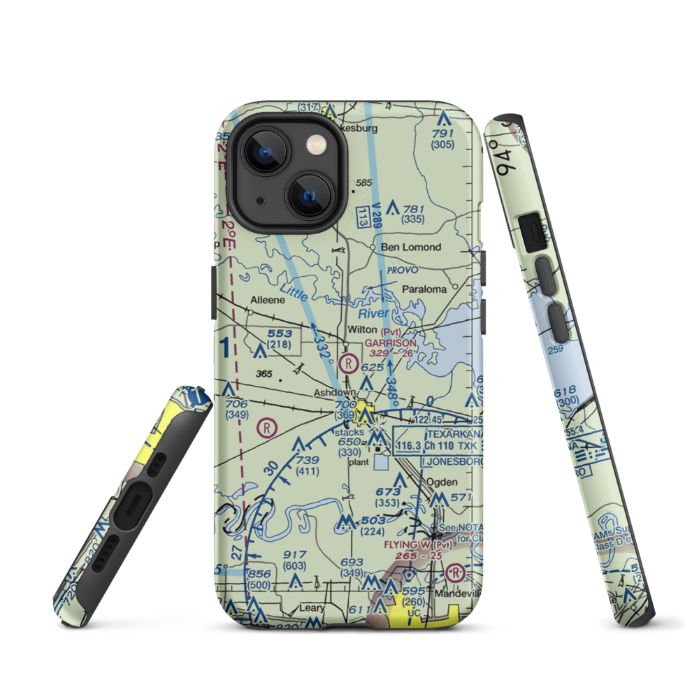 Garrison Airport (08AR) VFR Sectional  Tough iPhone Case iPhone 13 model shown