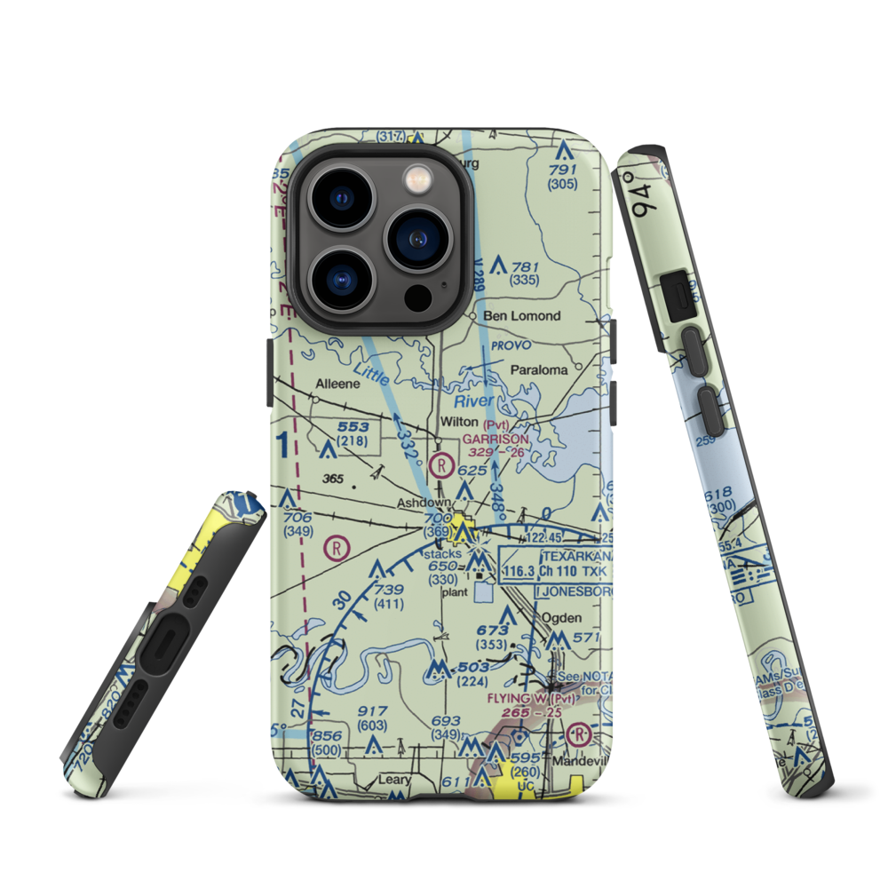 Garrison Airport (08AR) VFR Sectional  Tough iPhone Case iPhone 13 Pro model shown