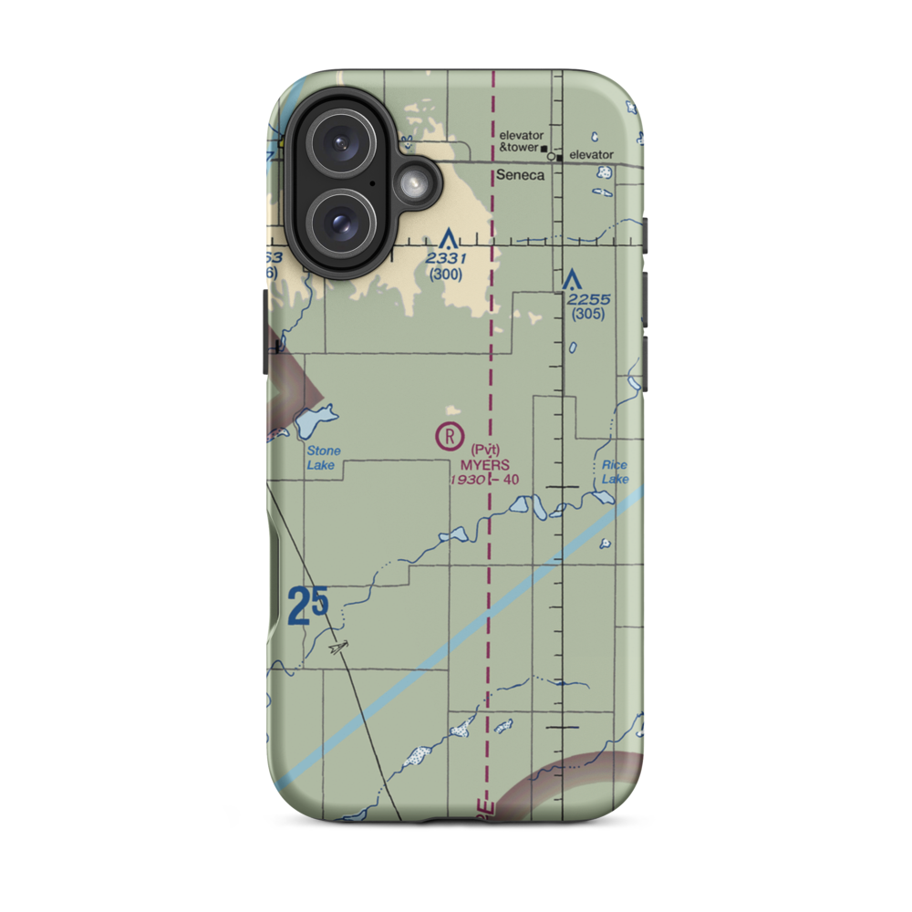 Gary Myers Airport (SD93) VFR Sectional  Tough iPhone Case iPhone 16 Plus model shown