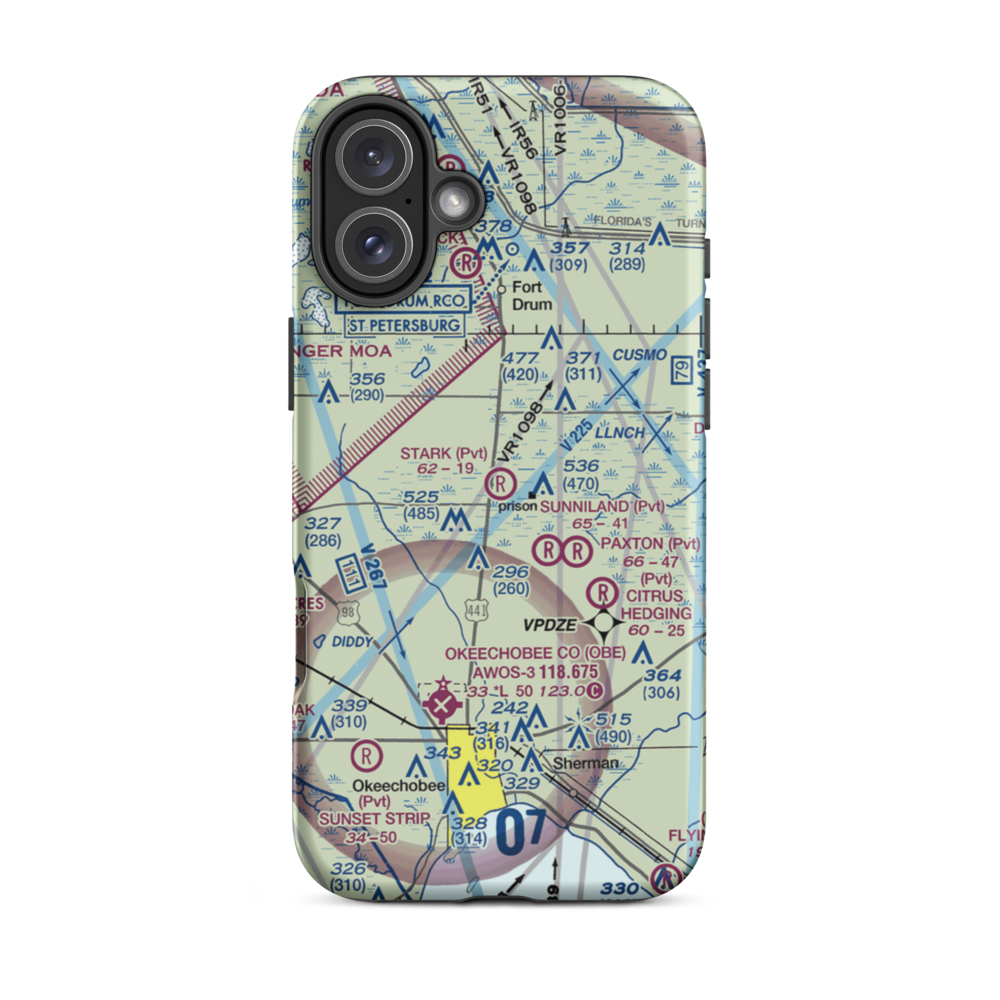 Gary Stark Airport (5FL6) VFR Sectional  Tough iPhone Case iPhone 16 Plus model shown