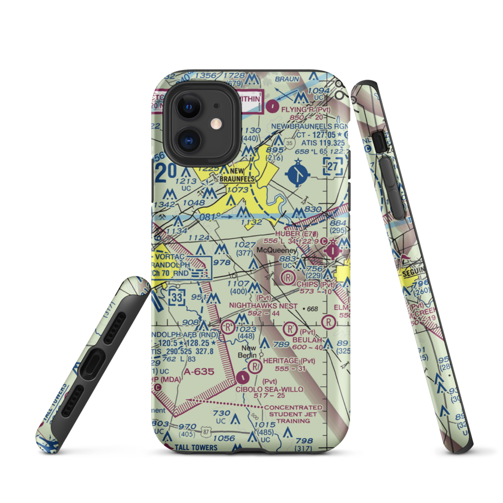 Gary's Airport (5XS4) VFR Sectional  Tough iPhone Case iPhone 11 model shown