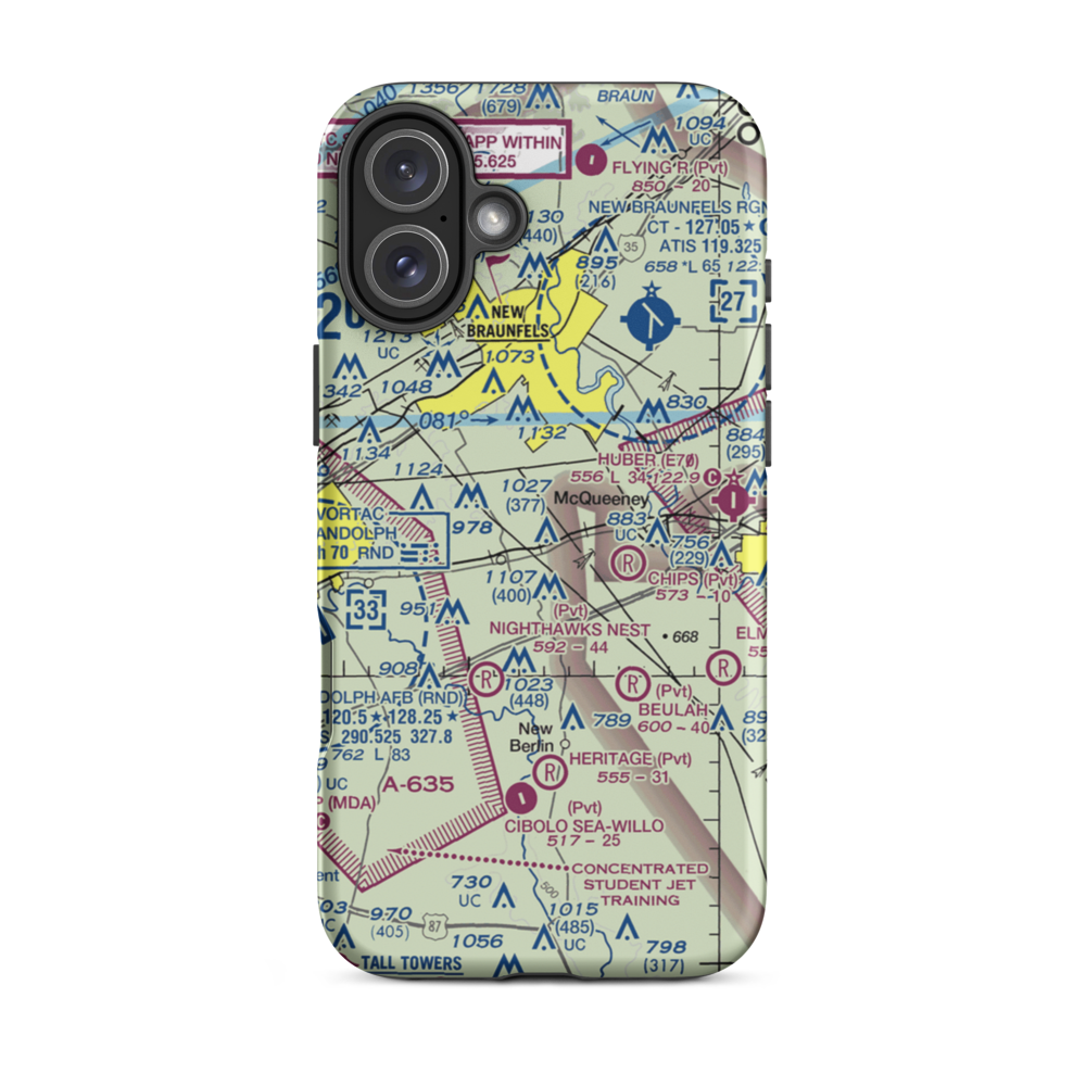 Gary's Airport (5XS4) VFR Sectional  Tough iPhone Case iPhone 16 Plus model shown