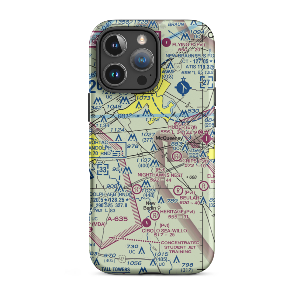Gary's Airport (5XS4) VFR Sectional  Tough iPhone Case iPhone 16 Pro Max model shown