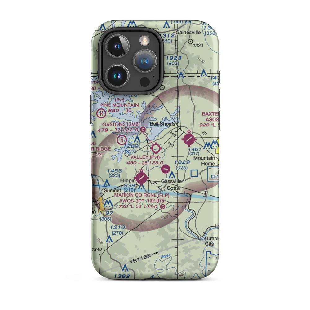 Gastons Airport (3M0) VFR Sectional  Tough iPhone Case iPhone 16 Pro Max model shown