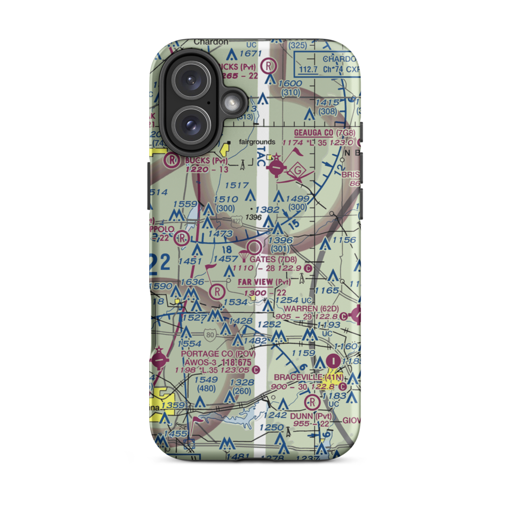 Gates Airport (7D8) VFR Sectional  Tough iPhone Case iPhone 16 Plus model shown