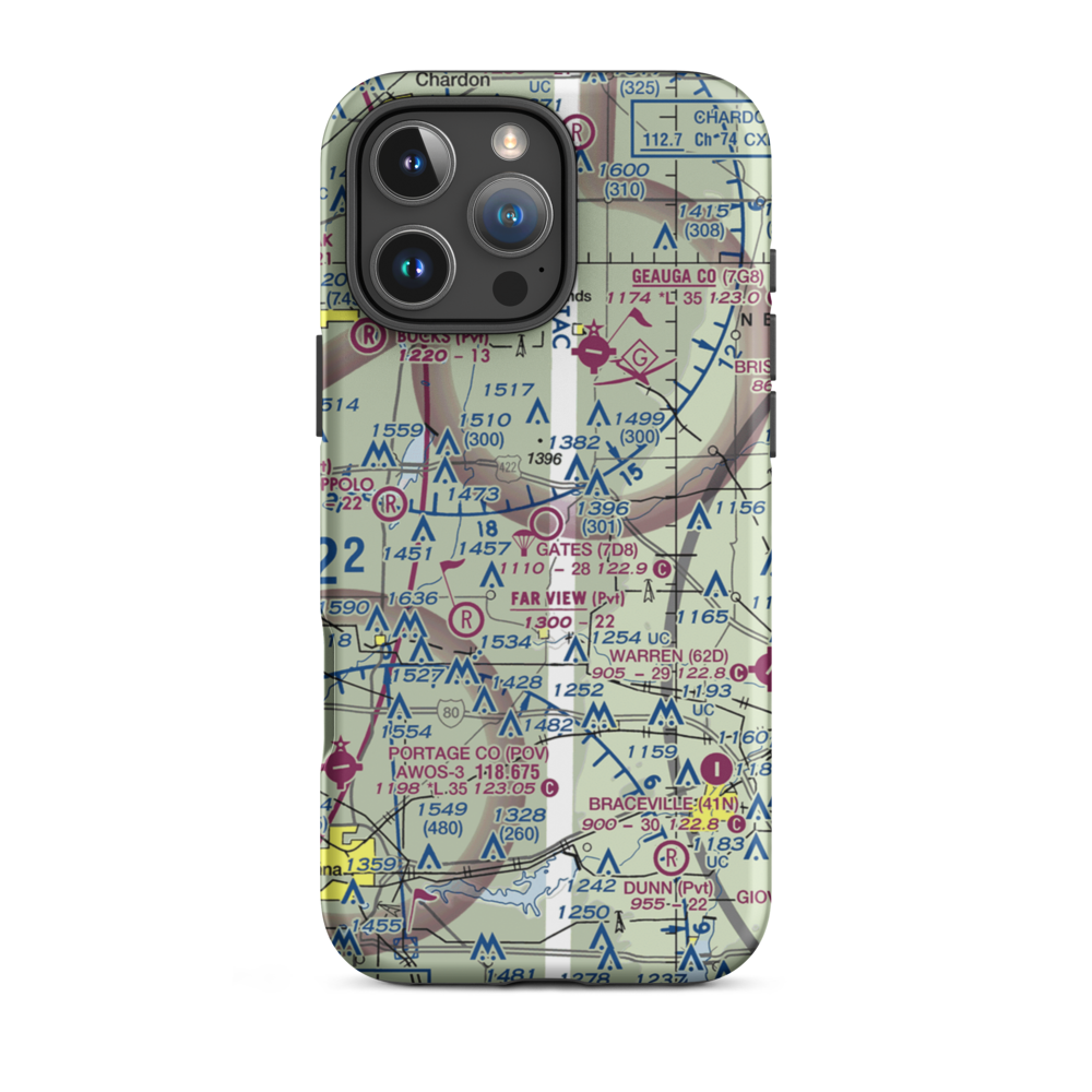 Gates Airport (7D8) VFR Sectional  Tough iPhone Case iPhone 16 Pro Max model shown