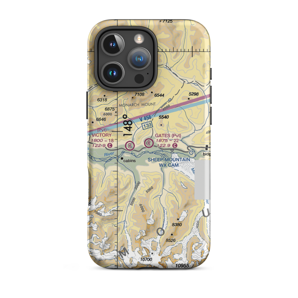 Gates Ranch Airport (28AK) VFR Sectional  Tough iPhone Case iPhone 16 Pro Max model shown