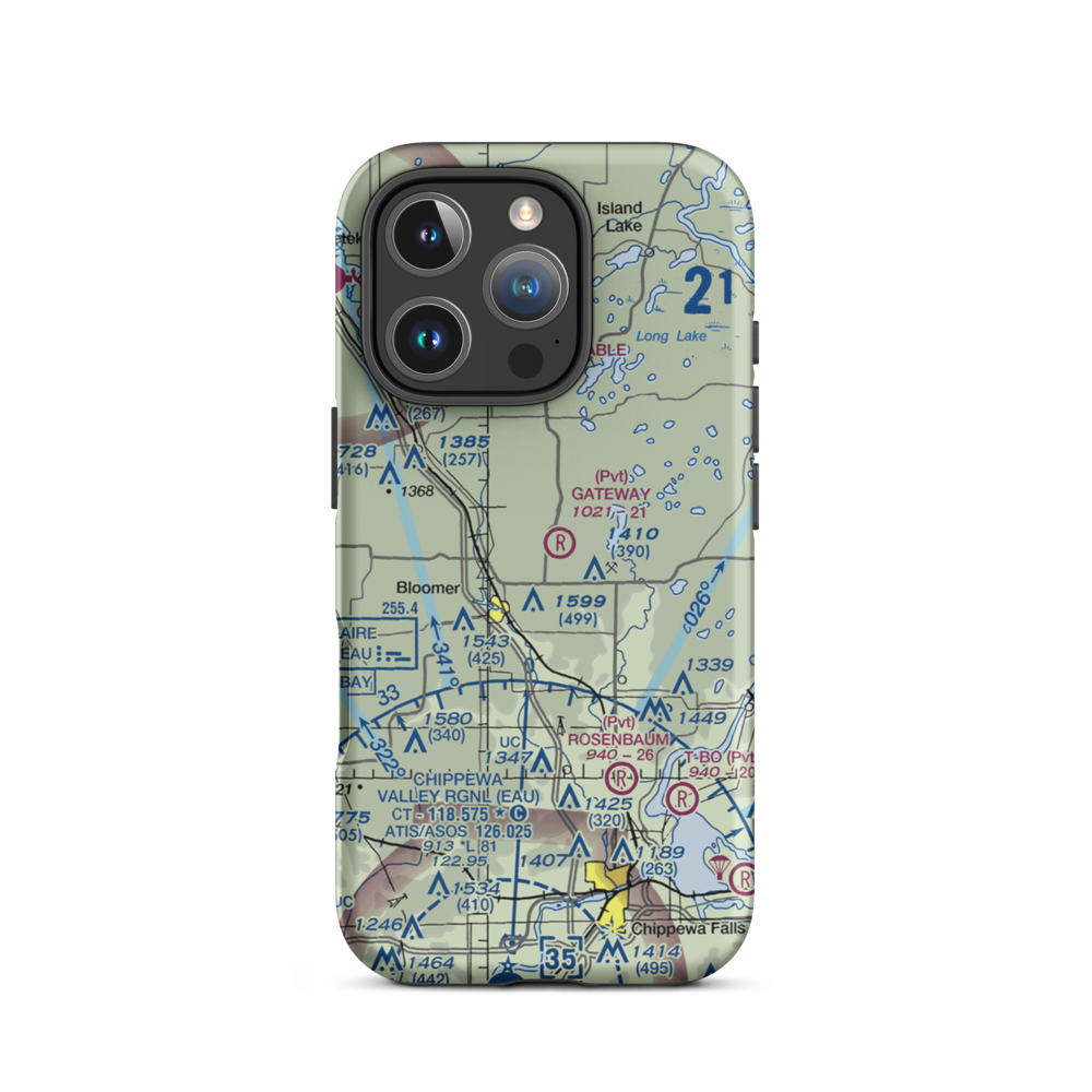 Gateway Airport (WI18) VFR Sectional  Tough iPhone Case iPhone 16 Pro model shown