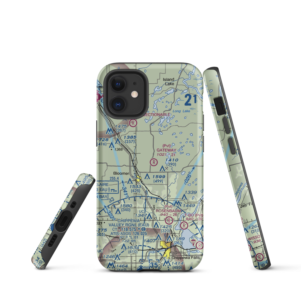 Gateway Airport (WI18) VFR Sectional  Tough iPhone Case iPhone 12 mini model shown