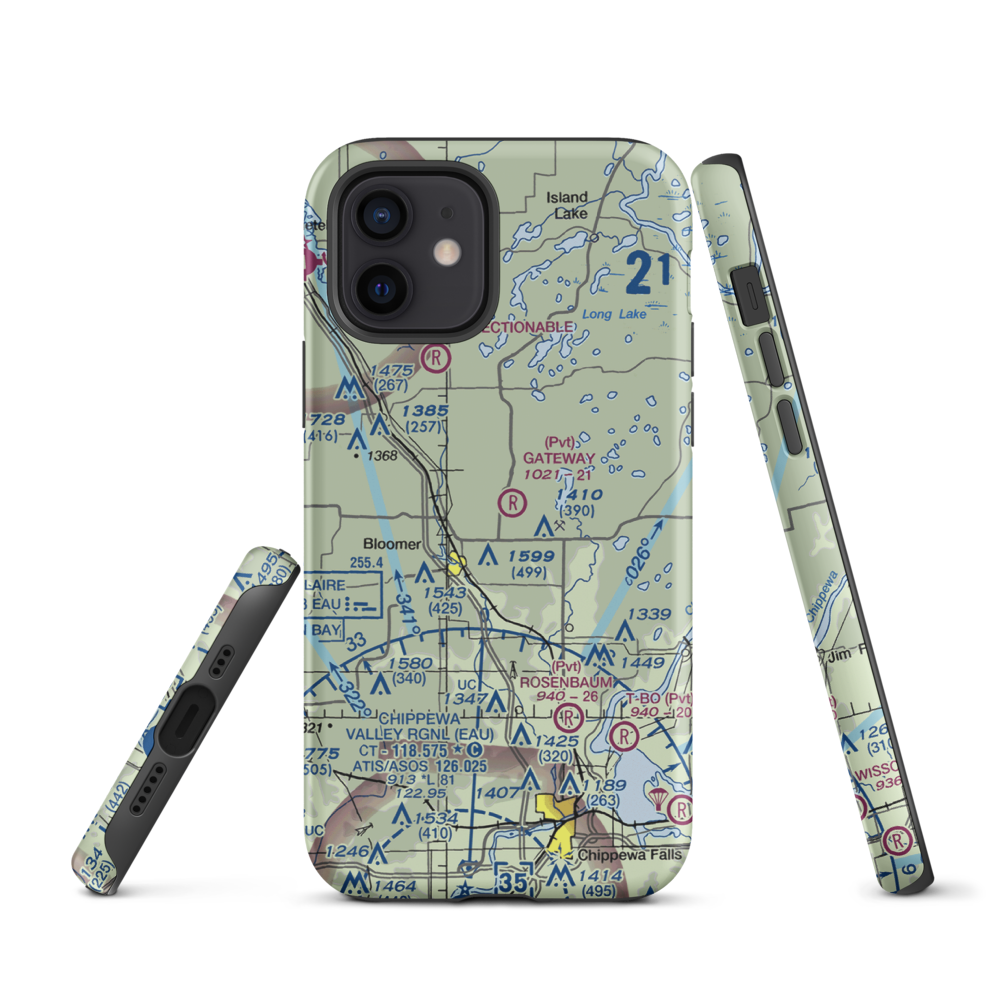 Gateway Airport (WI18) VFR Sectional  Tough iPhone Case iPhone 12 model shown