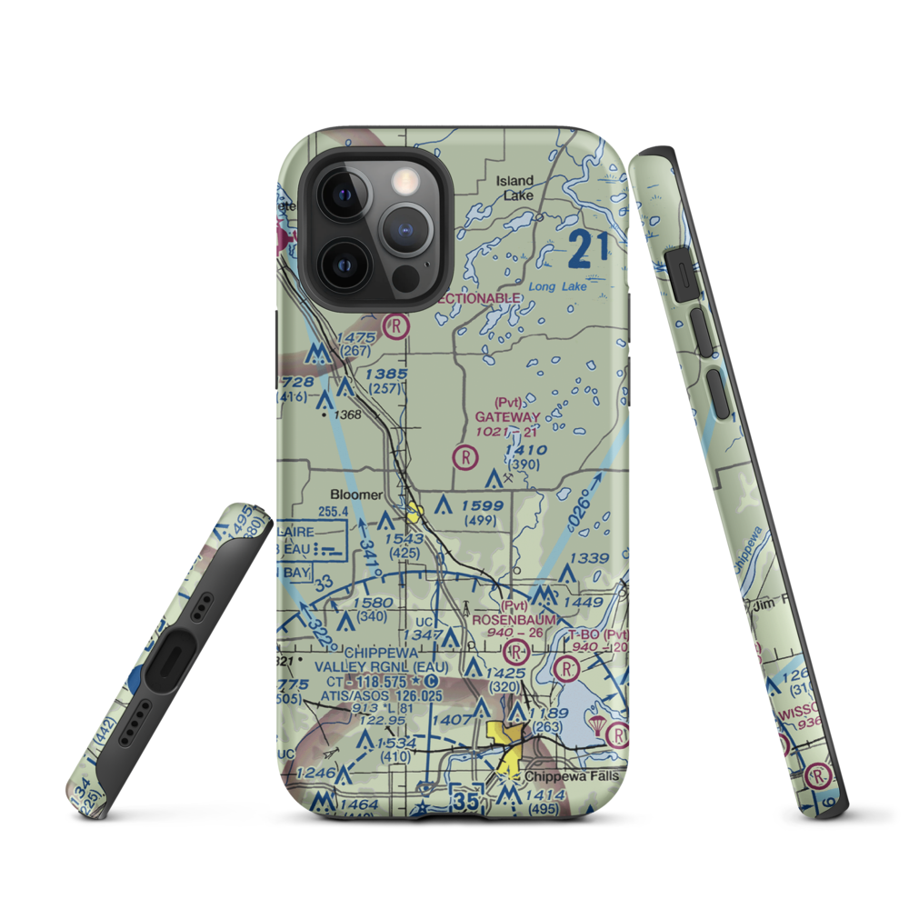 Gateway Airport (WI18) VFR Sectional  Tough iPhone Case iPhone 12 Pro model shown