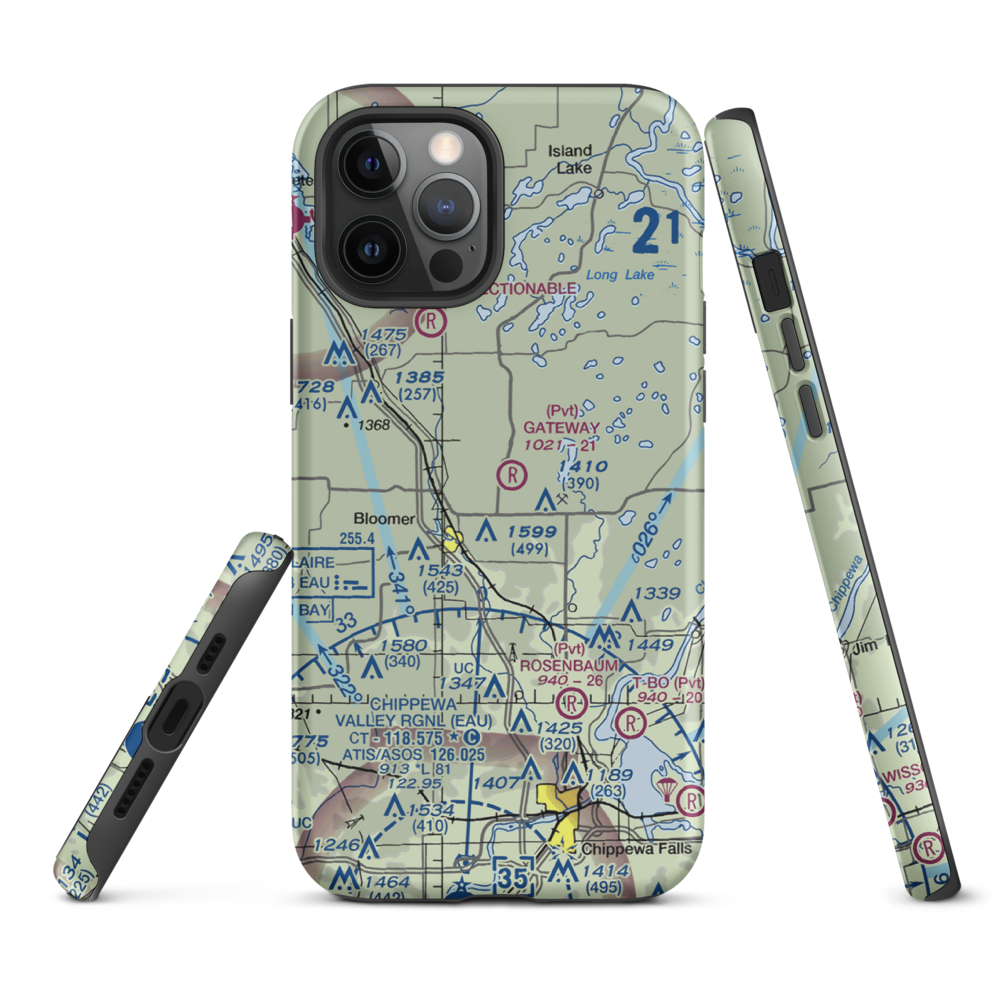 Gateway Airport (WI18) VFR Sectional  Tough iPhone Case iPhone 12 Pro Max model shown