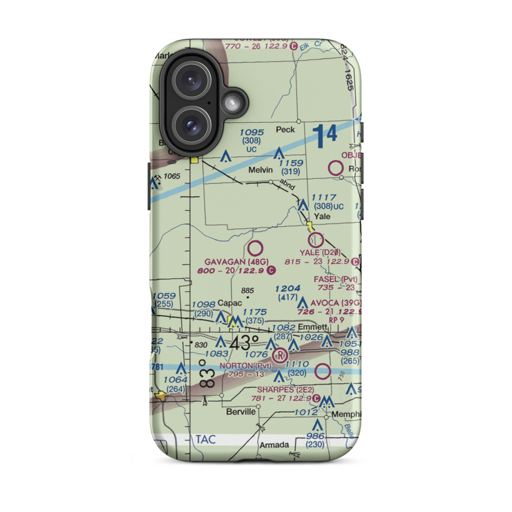Gavagan Field (48G) VFR Sectional  Tough iPhone Case iPhone 16 Plus model shown
