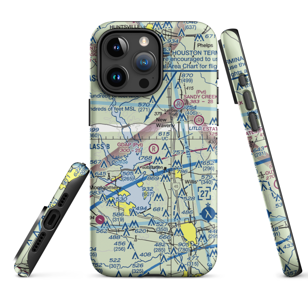 Gdap Air Ranch Airport (97TS) VFR Sectional  Tough iPhone Case iPhone 15 Pro Max model shown