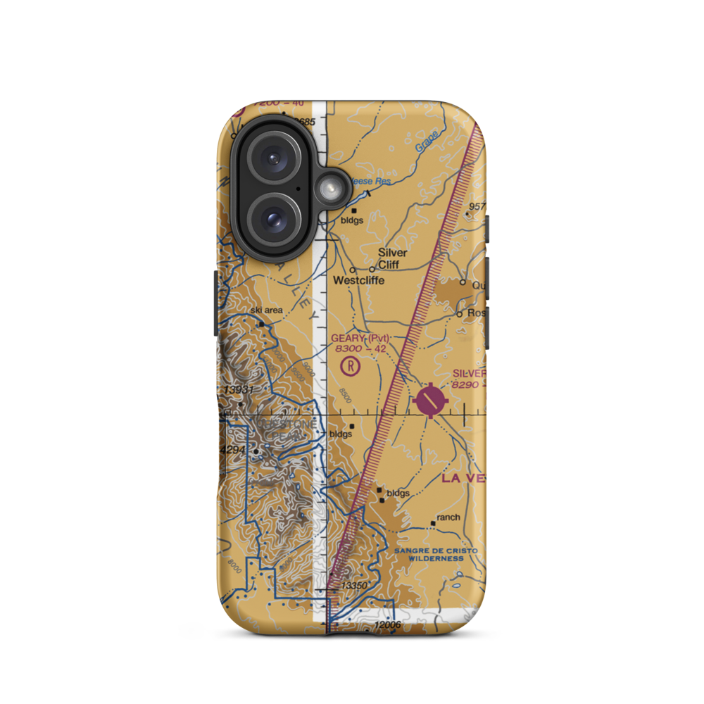Geary Ranch Airport (CO65) VFR Sectional  Tough iPhone Case iPhone 16 model shown