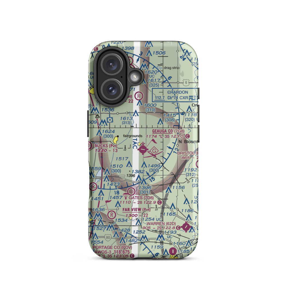 Geauga County Airport (7G8) VFR Sectional  Tough iPhone Case iPhone 16 model shown