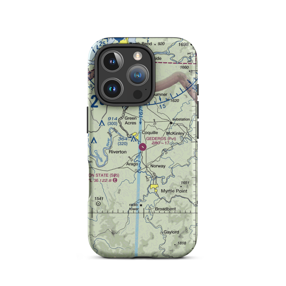 Gederos Airport (45OR) VFR Sectional  Tough iPhone Case iPhone 16 Pro model shown