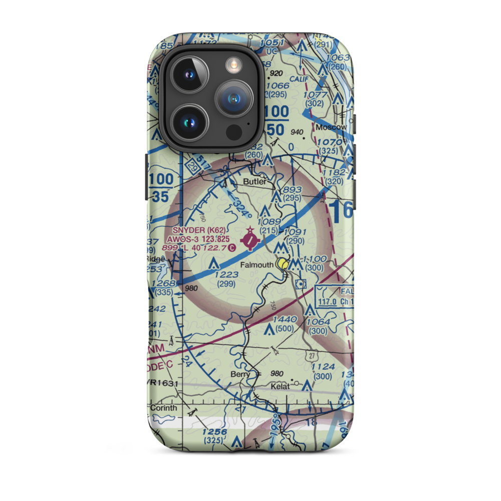Gene Snyder Airport (K62) VFR Sectional  Tough iPhone Case iPhone 16 Pro Max model shown