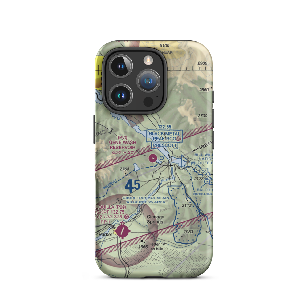 Gene Wash Reservoir Airport (5CL7) VFR Sectional  Tough iPhone Case iPhone 16 Pro model shown