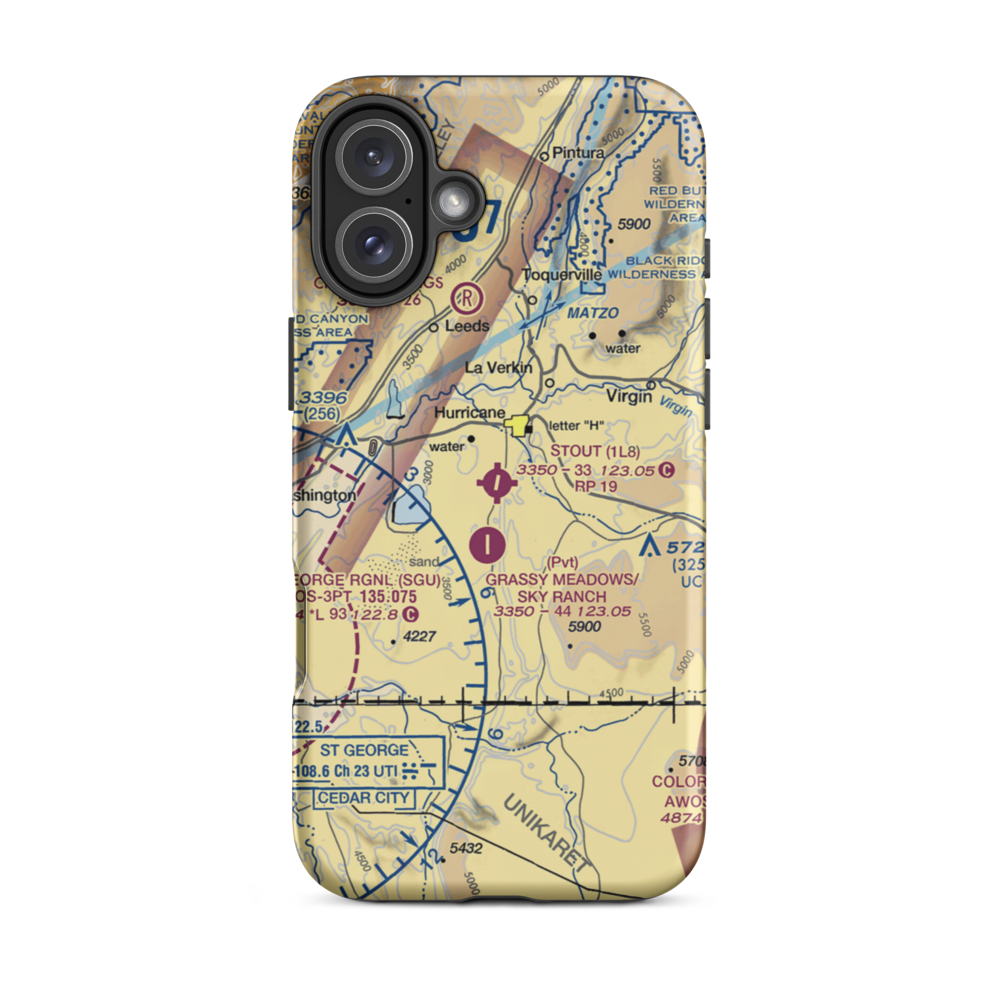 General Dick Stout Field (1L8) VFR Sectional  Tough iPhone Case iPhone 16 Plus model shown