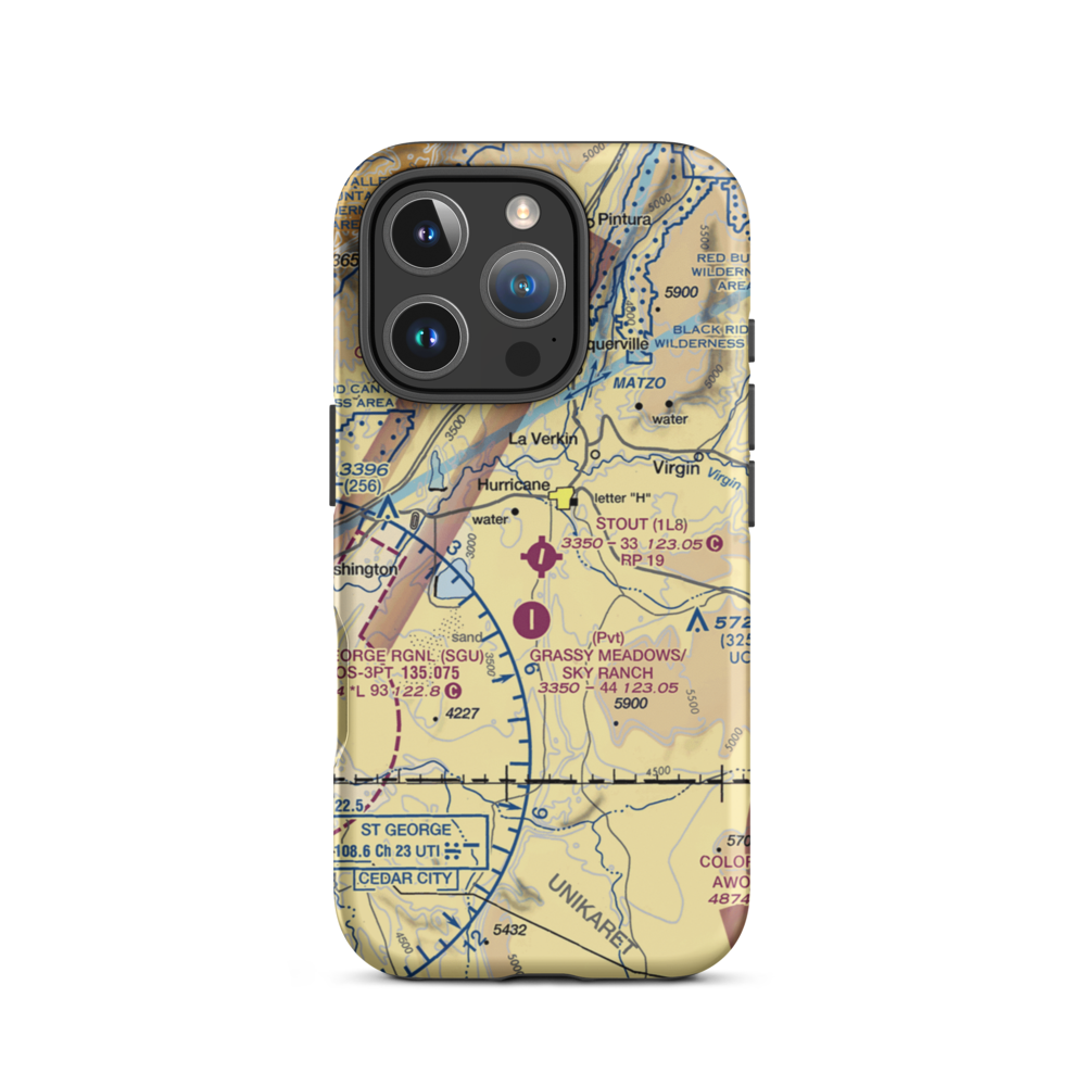 General Dick Stout Field (1L8) VFR Sectional  Tough iPhone Case iPhone 16 Pro model shown
