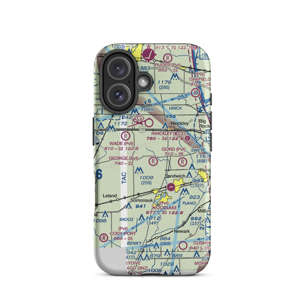 George Airport (2LL9) VFR Sectional  Tough iPhone Case iPhone 16 model shown