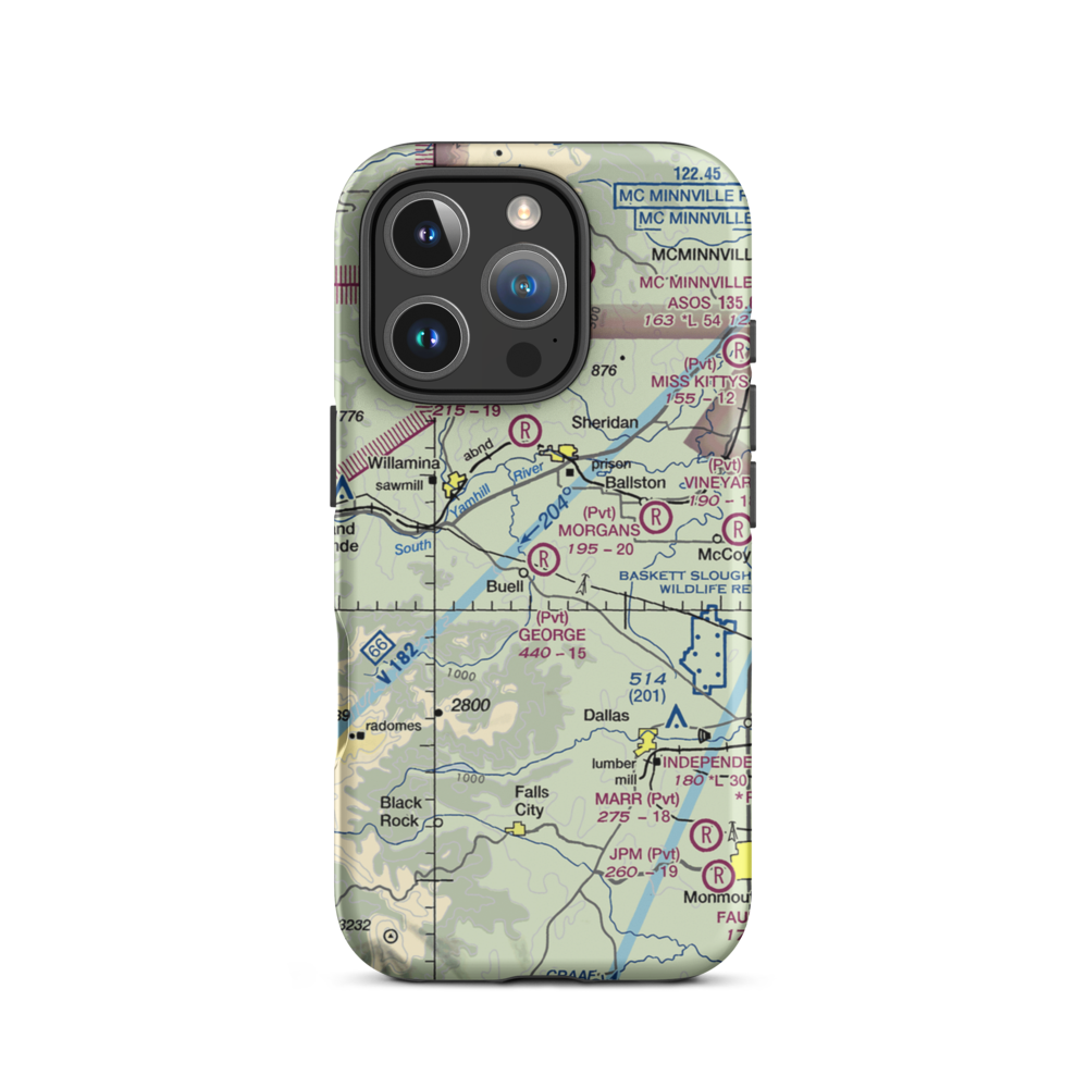 George Airport (67OG) VFR Sectional  Tough iPhone Case iPhone 16 Pro model shown