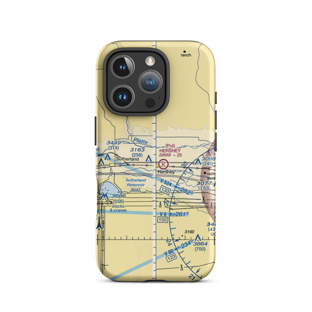 George Airport (89NE) VFR Sectional  Tough iPhone Case iPhone 16 Pro model shown